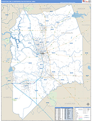 Stockton-Lodi Metro Area Wall Map Basic Style 2026